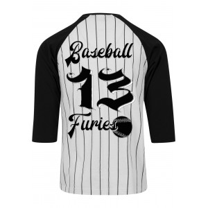 Dragstrip Clothing  Original Americana Stripe Baseball top Baseball Furies Print